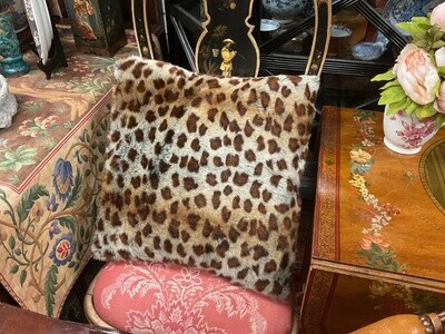Faux Leopard Fur Pillow