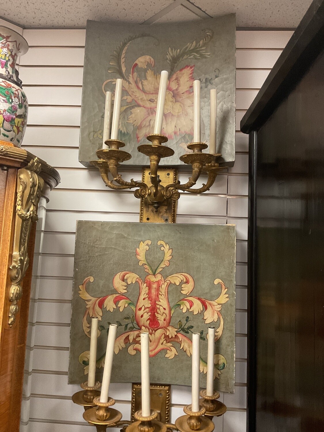 Pair of Curved Decorative Paintings