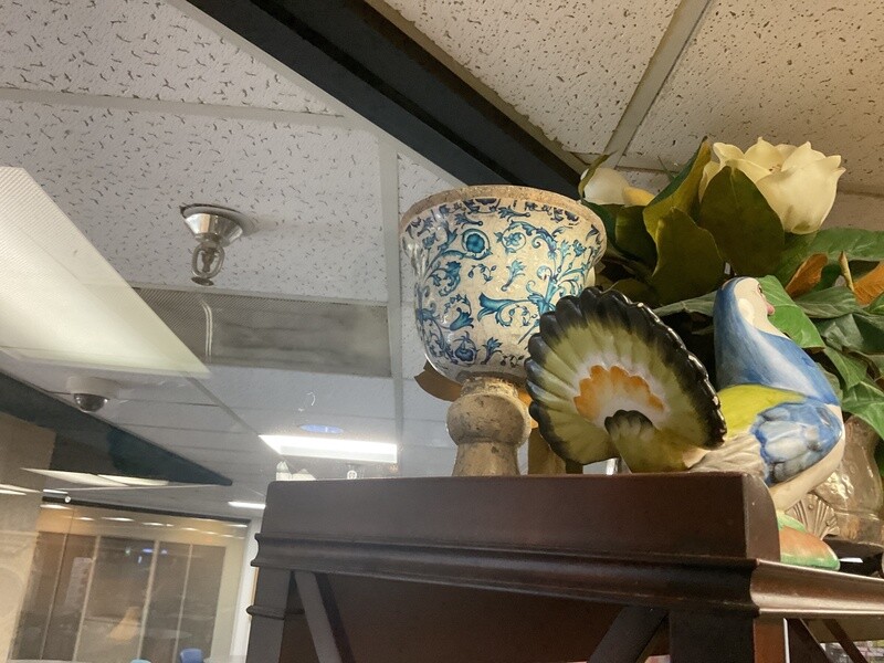 Pair of Blue and White Pottery Vases