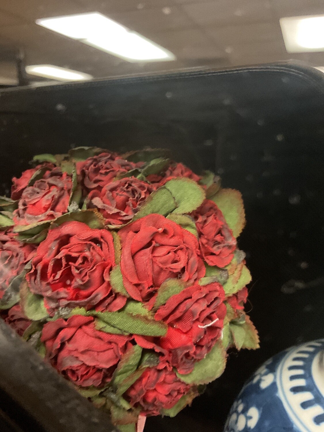 Silk Roses in Terracotta Pot