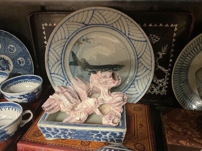 Chinese Early Blue and White Fish Pattern Plate