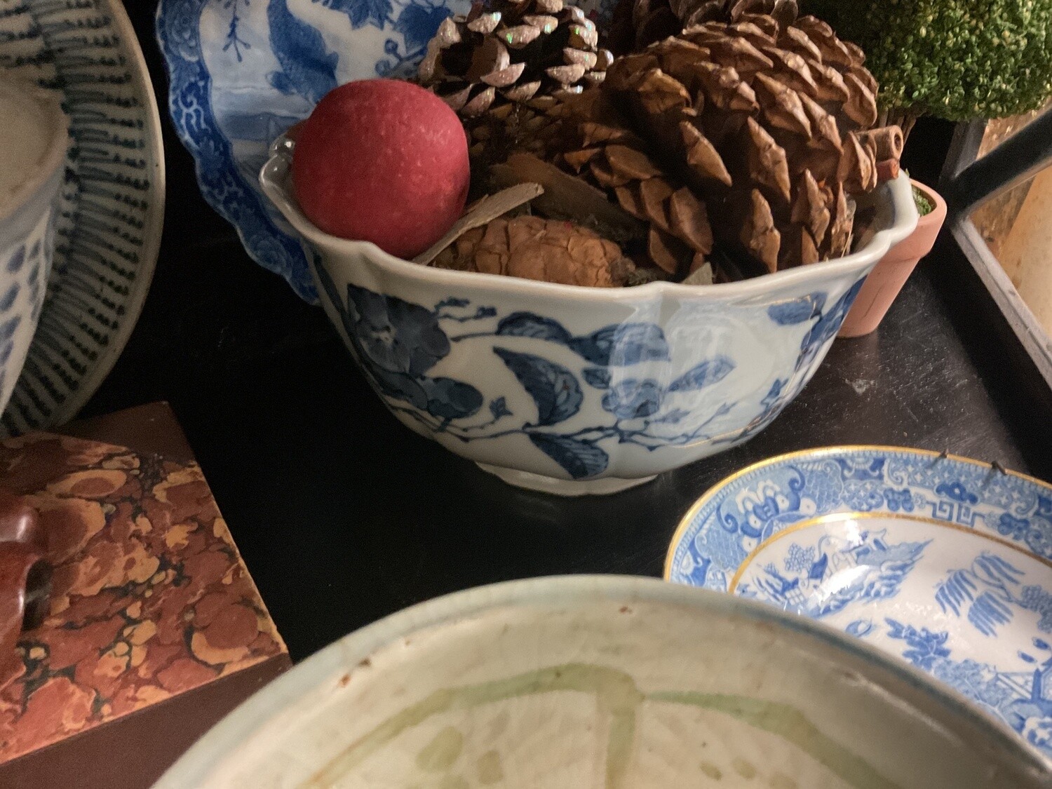 Chinese Blue and White Large Foliate Decorated Bowl