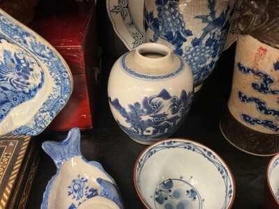 Chinese Blue and White Spice Jar