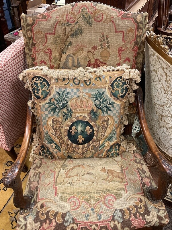 French 19th Century Regencee Needlepoint Armchair