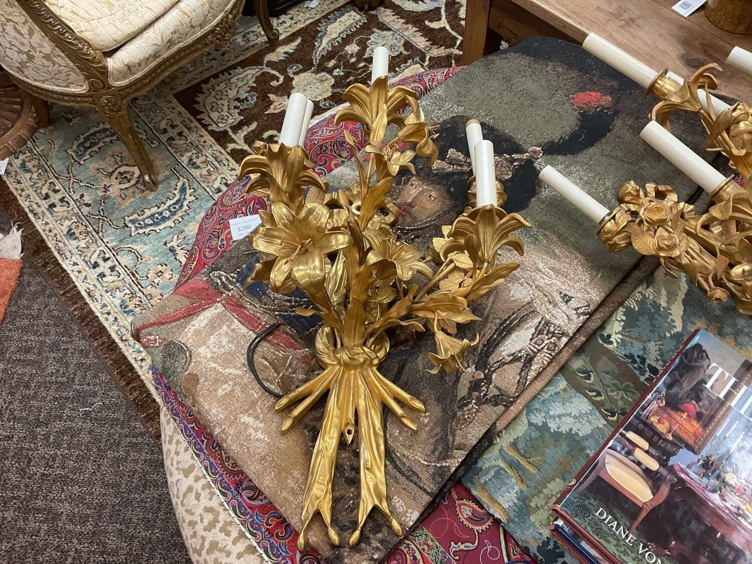 Pair of French Louis XVI Gilt Bronze Sconces