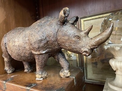 Carved Wood Figure of a Rhino