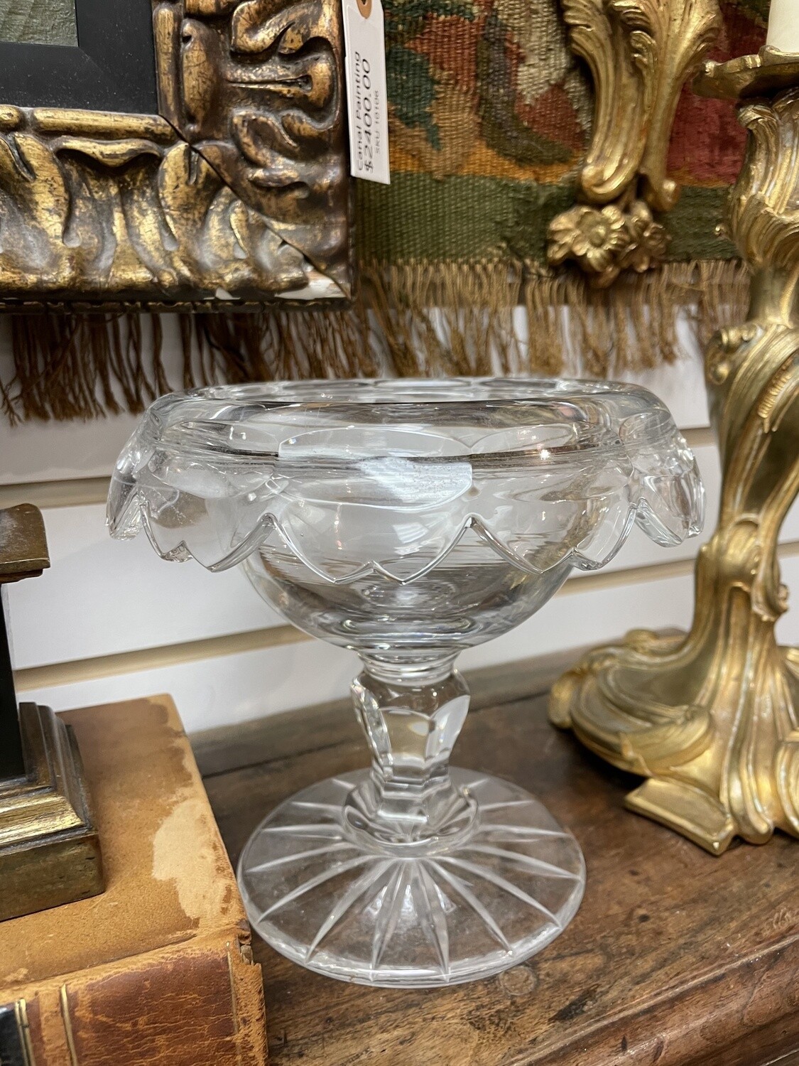 Pair of Crystal Sweet Meat Compotes