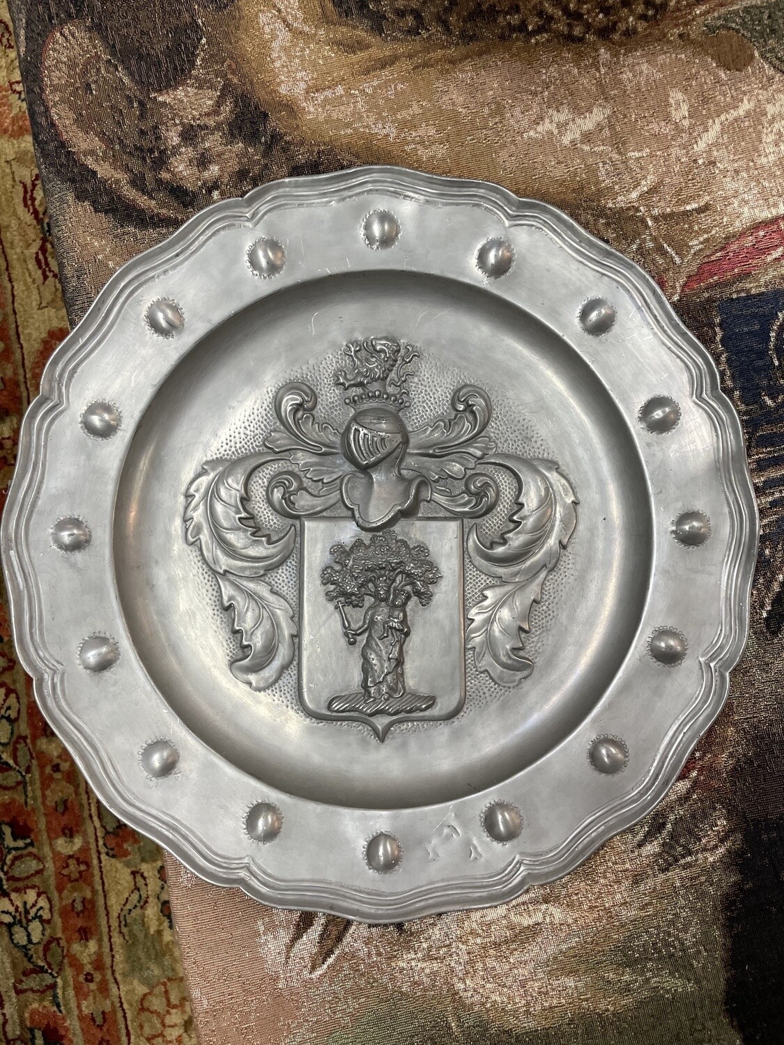 Pewter Armorial Crested Charger
