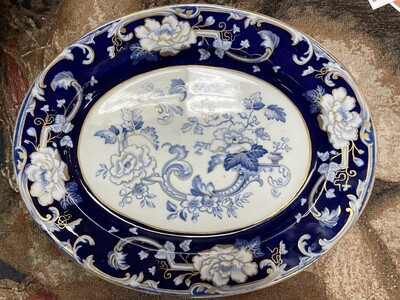 English Ironstone Blue and White Platter