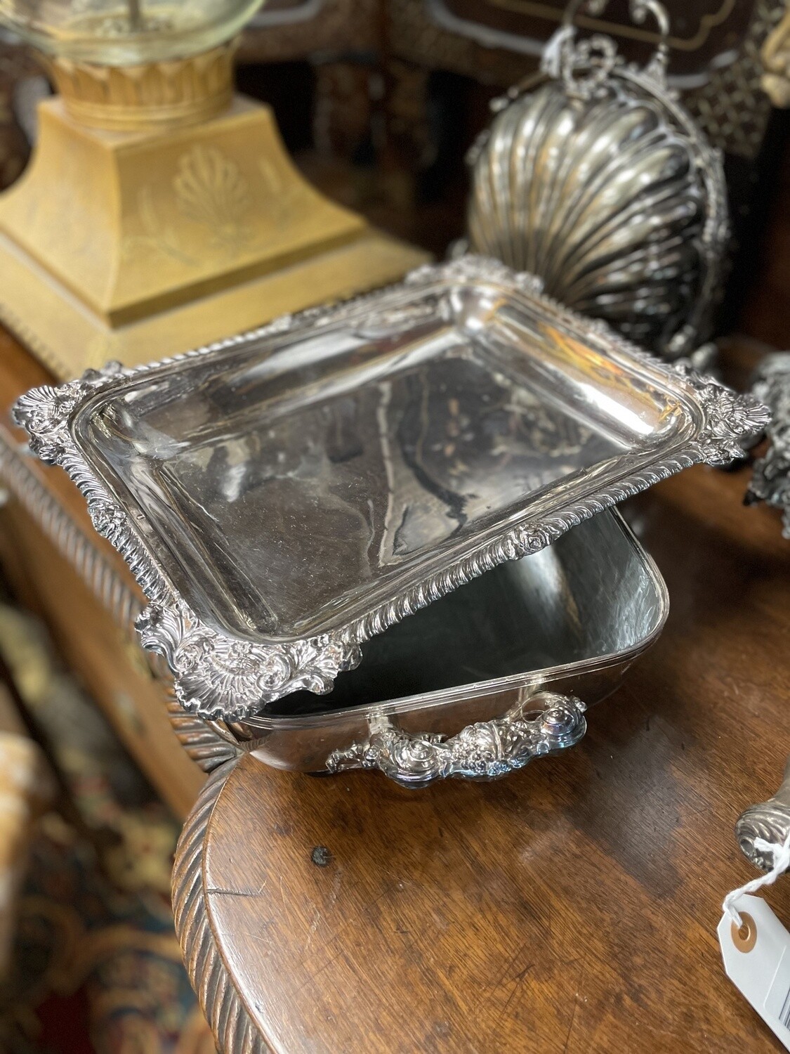 Sheffield Silver Vegetable Dish with Hot Water Tray