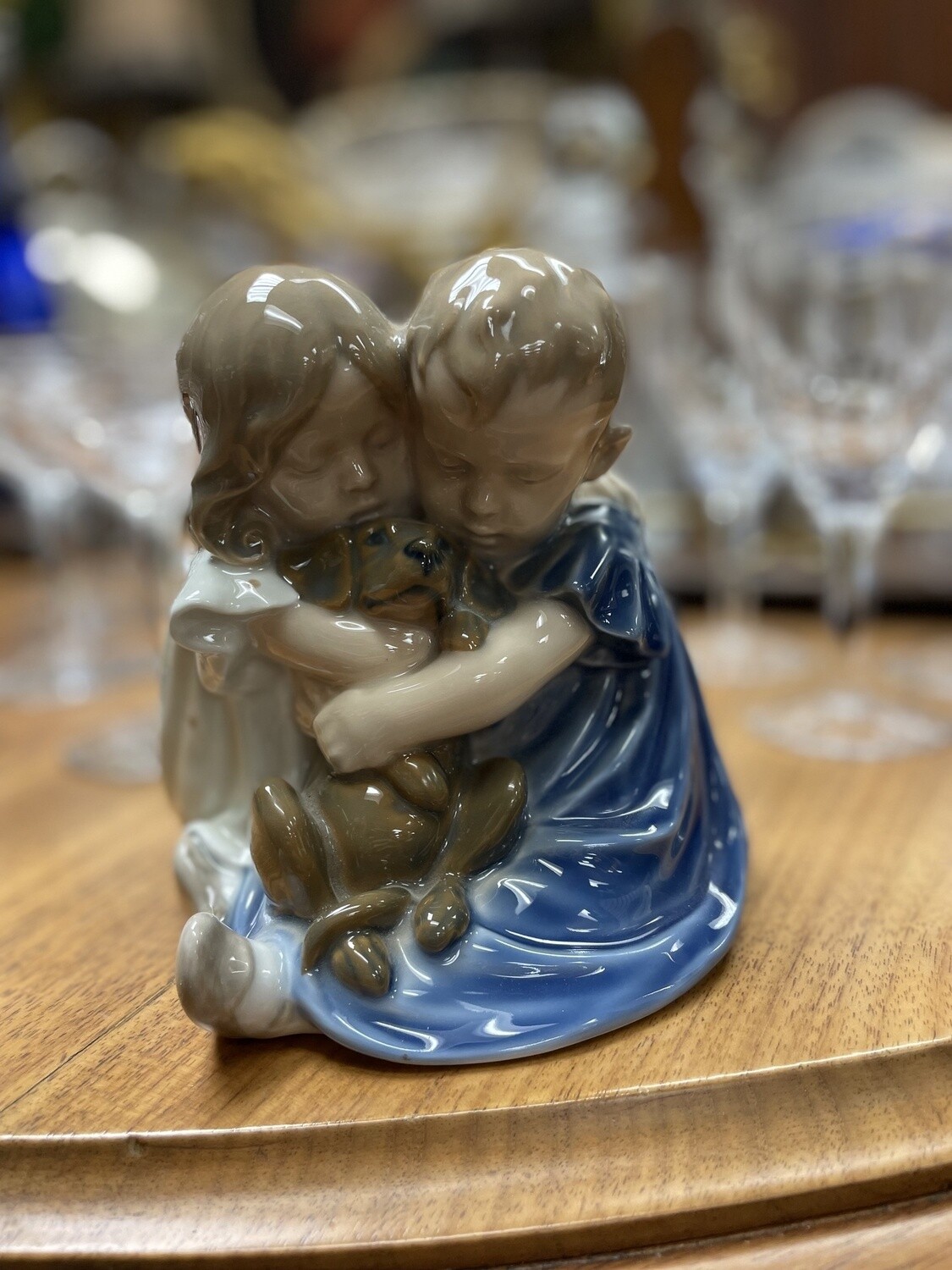 Figurine of a Boy Girl and Dog