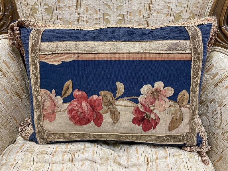 Blue Floral Pillow