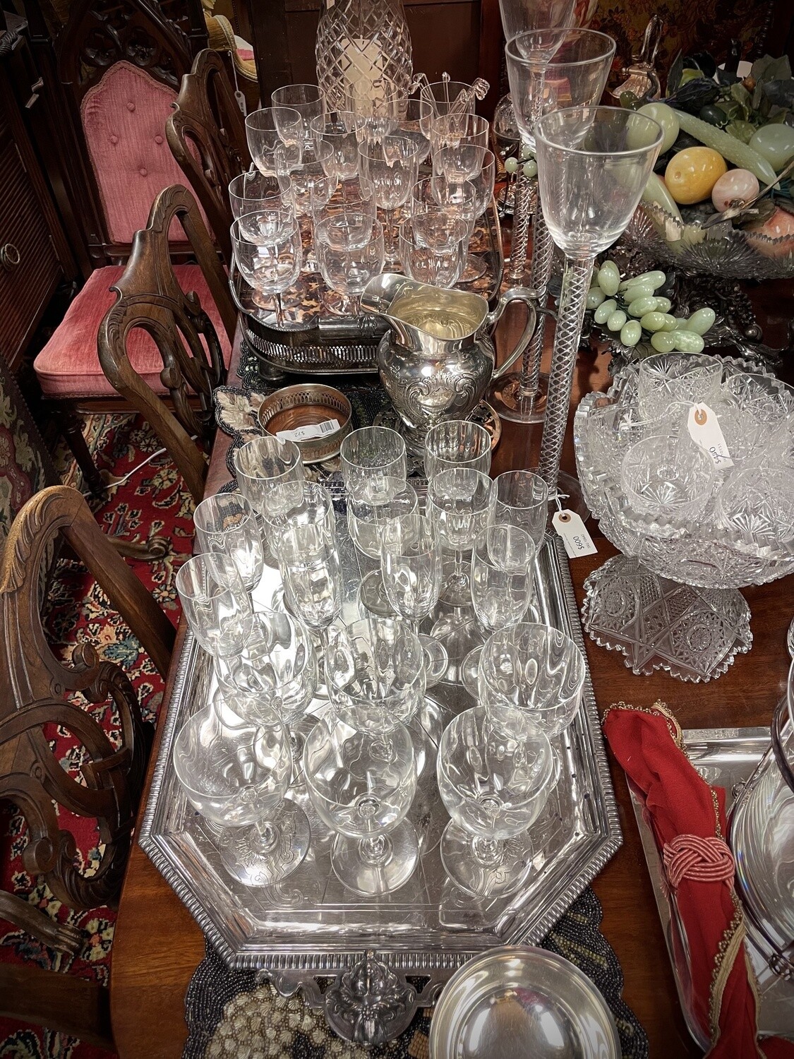 34 Piece Set of Baccarat Montaigne (Optic) Pattern Crystal Stemware