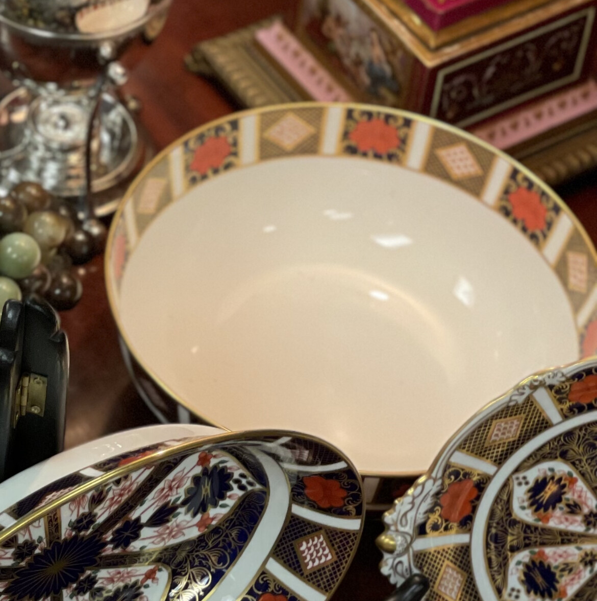 Royal Crown Derby China English Old Imari Punch Bowl