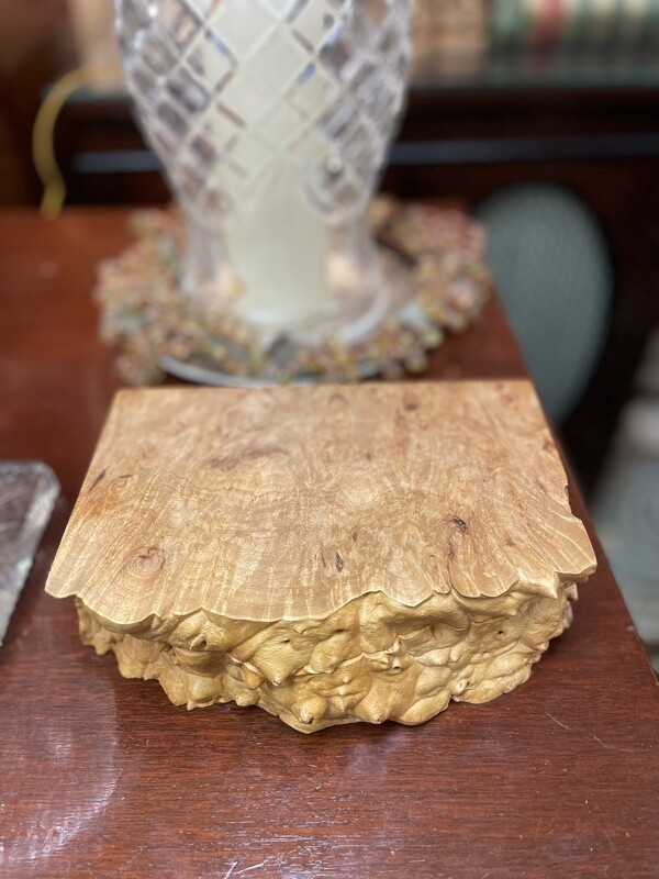 Rustic Burlwood Wooden Box with Dividers Inside