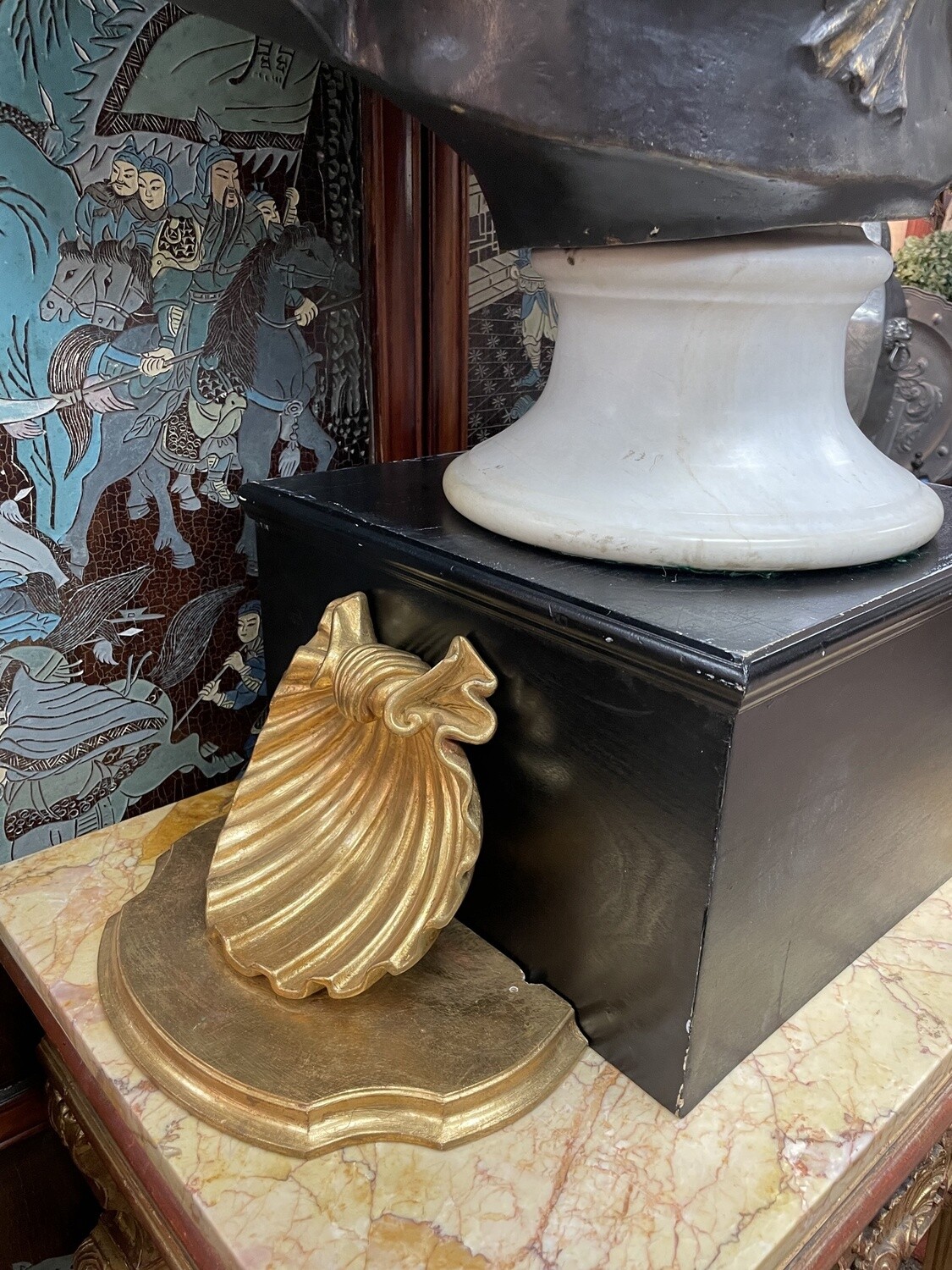 Pair of Shell Shaped Gilt Wall Brackets