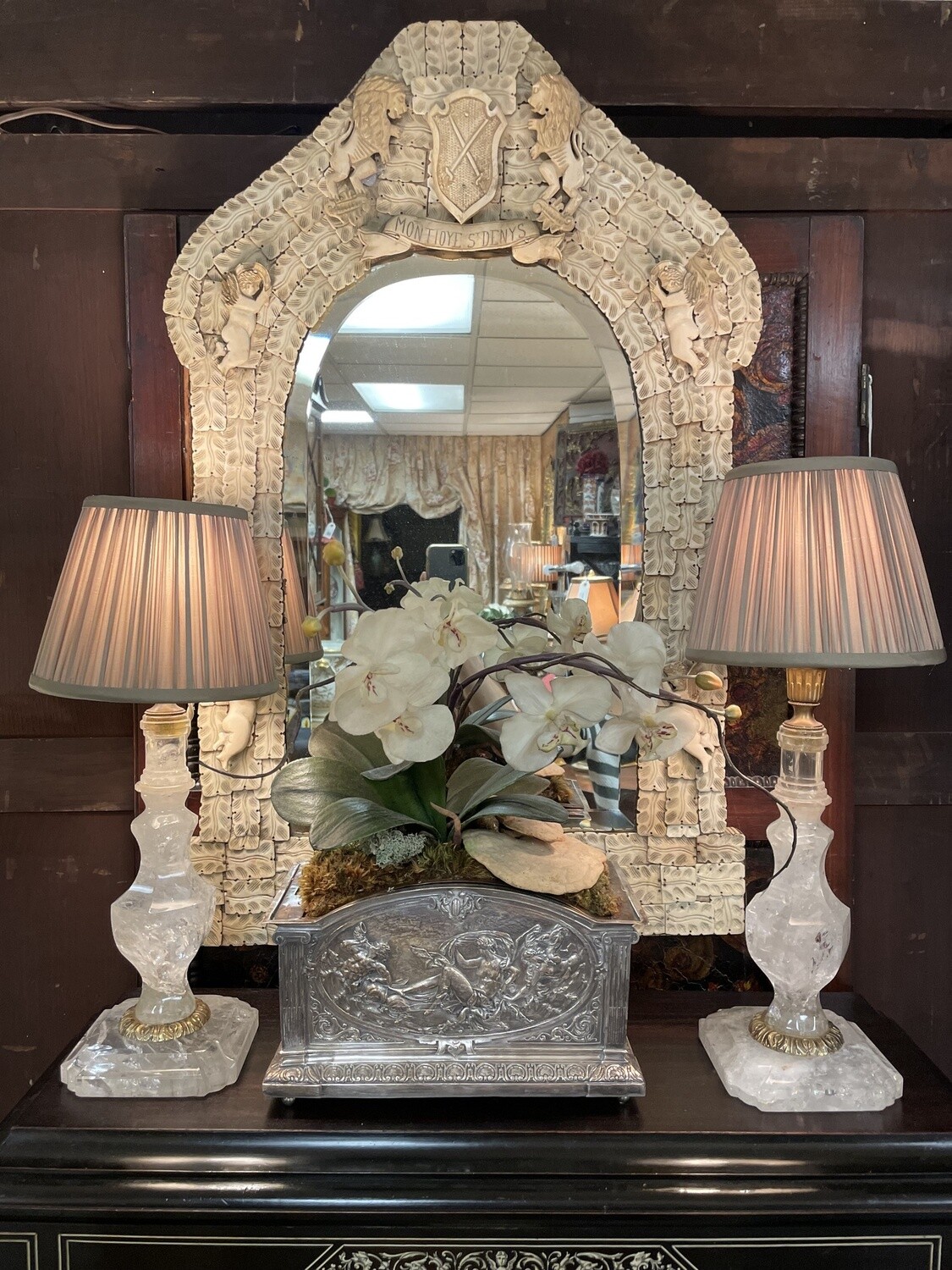 European Bone Carved Mirror of Prisoners of War