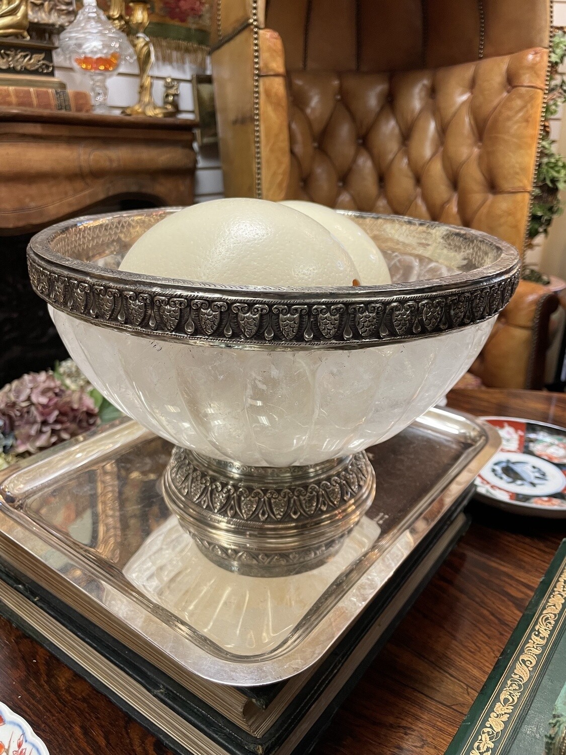 Sterling Silver and Rock Crystal Fluted Bowl
