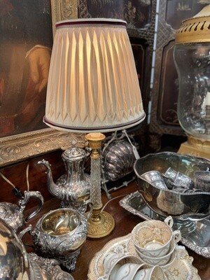Pair of Gilt Bronze and Cut Crystal Lamps