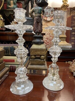 Pair of Rock Crystal Candle Sticks