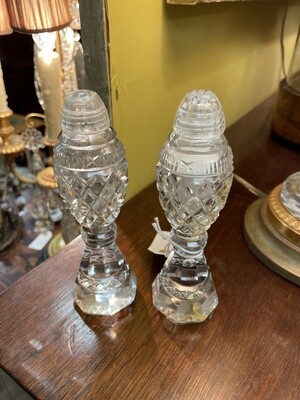 Pair of Cut Crystal Salt and Pepper Shakers