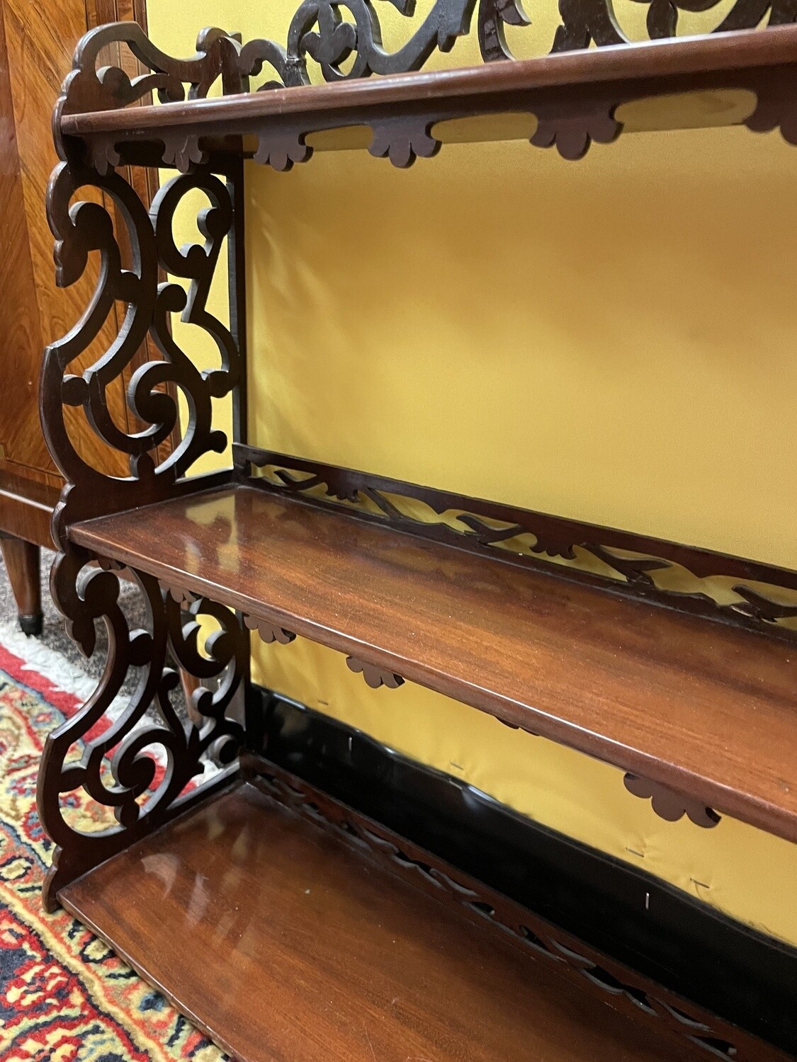 English Mahogany Wall Hung Shelf