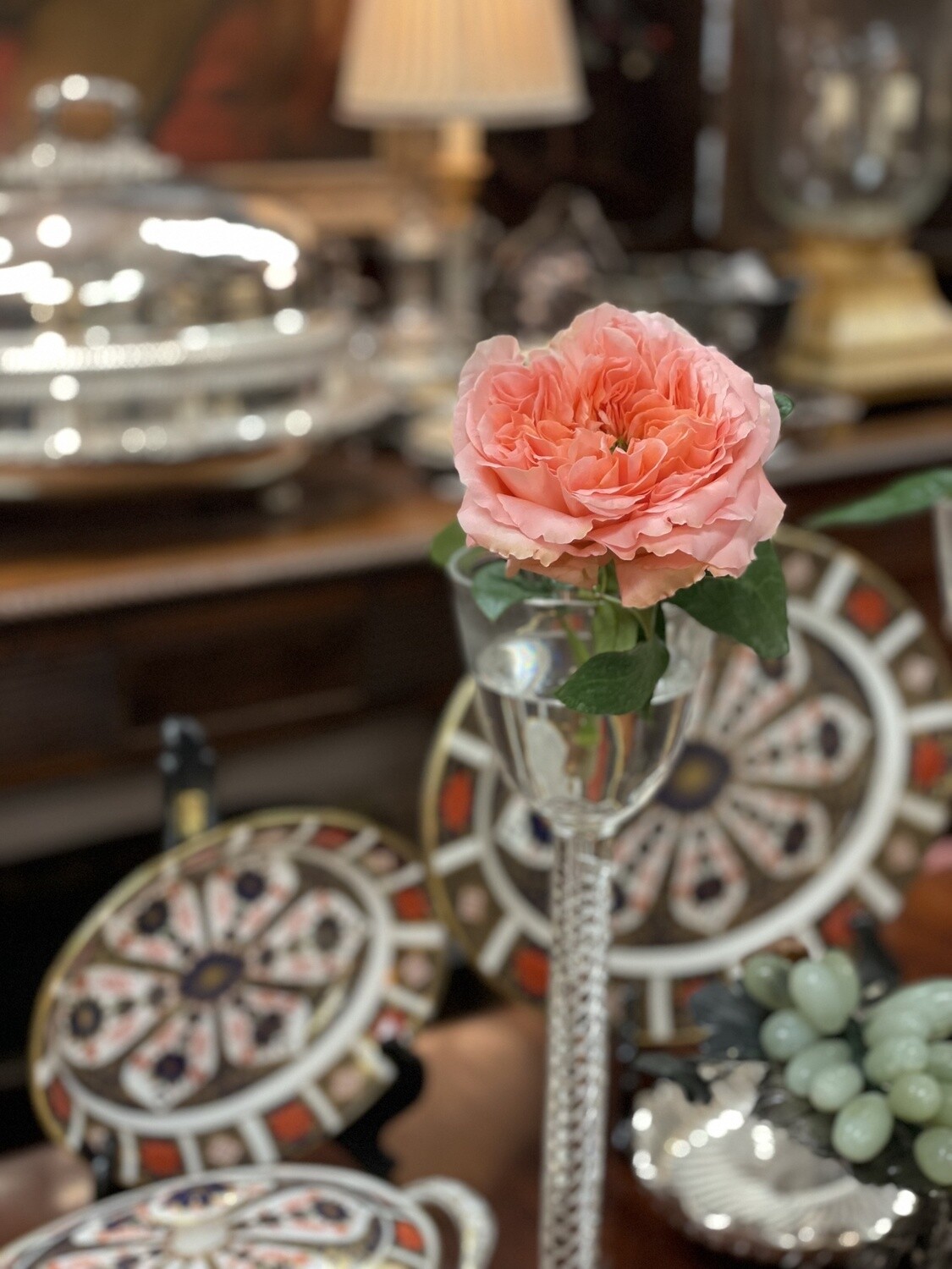 Set of Three Tall Spiral Air Twisted Stem Crystal Goblets 19th Century