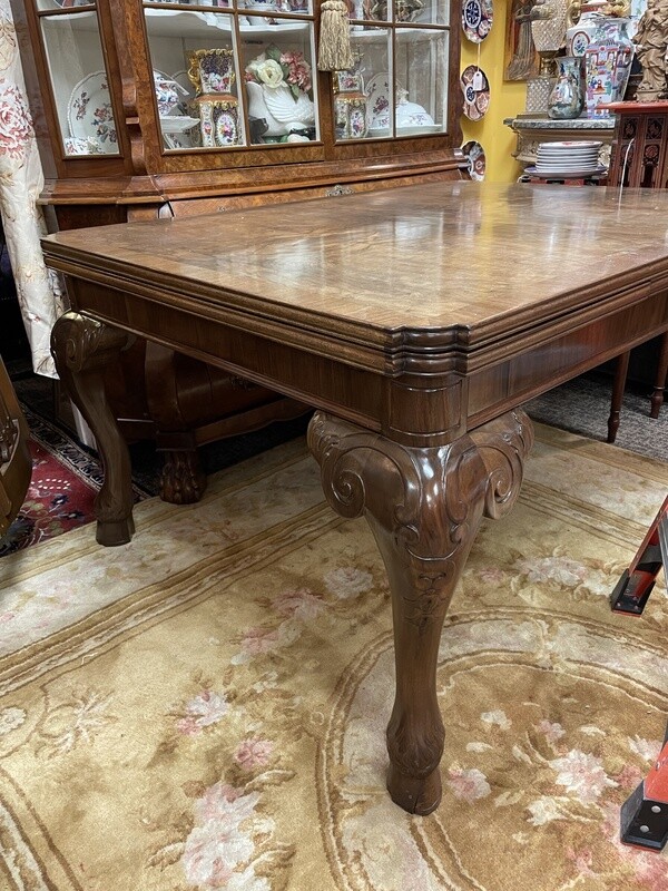 French Walnut Draw Leaf Dining Table
