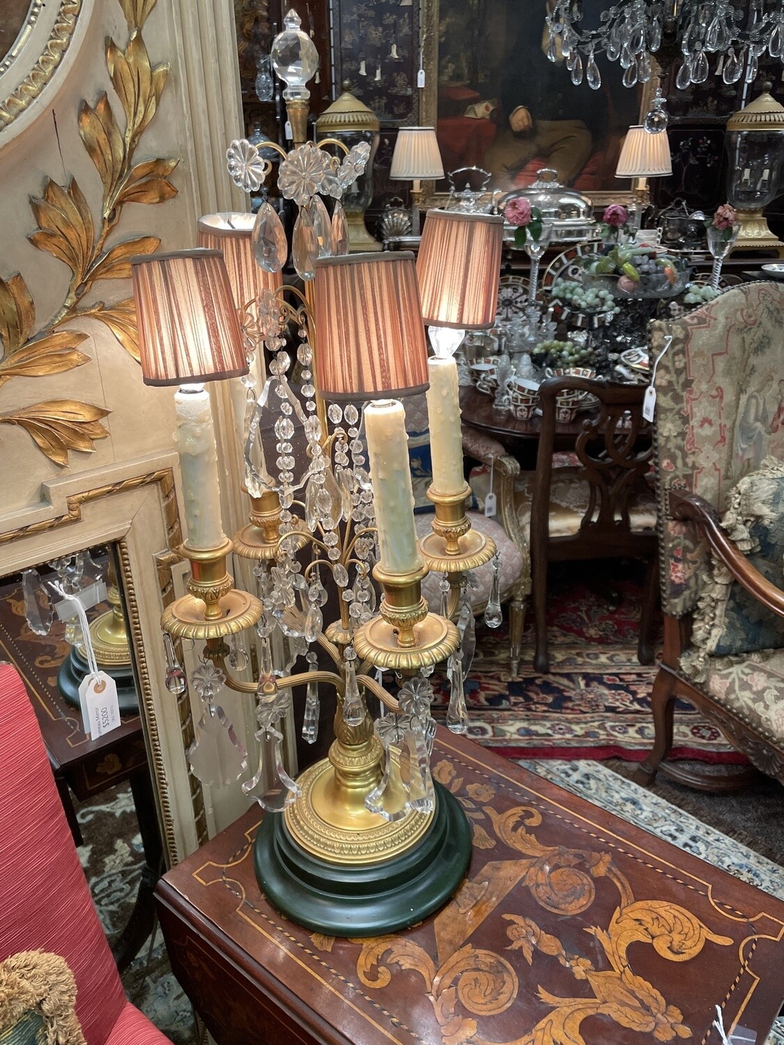 French Louis XVI Style Gilt Bronze 4 Arm Girandole