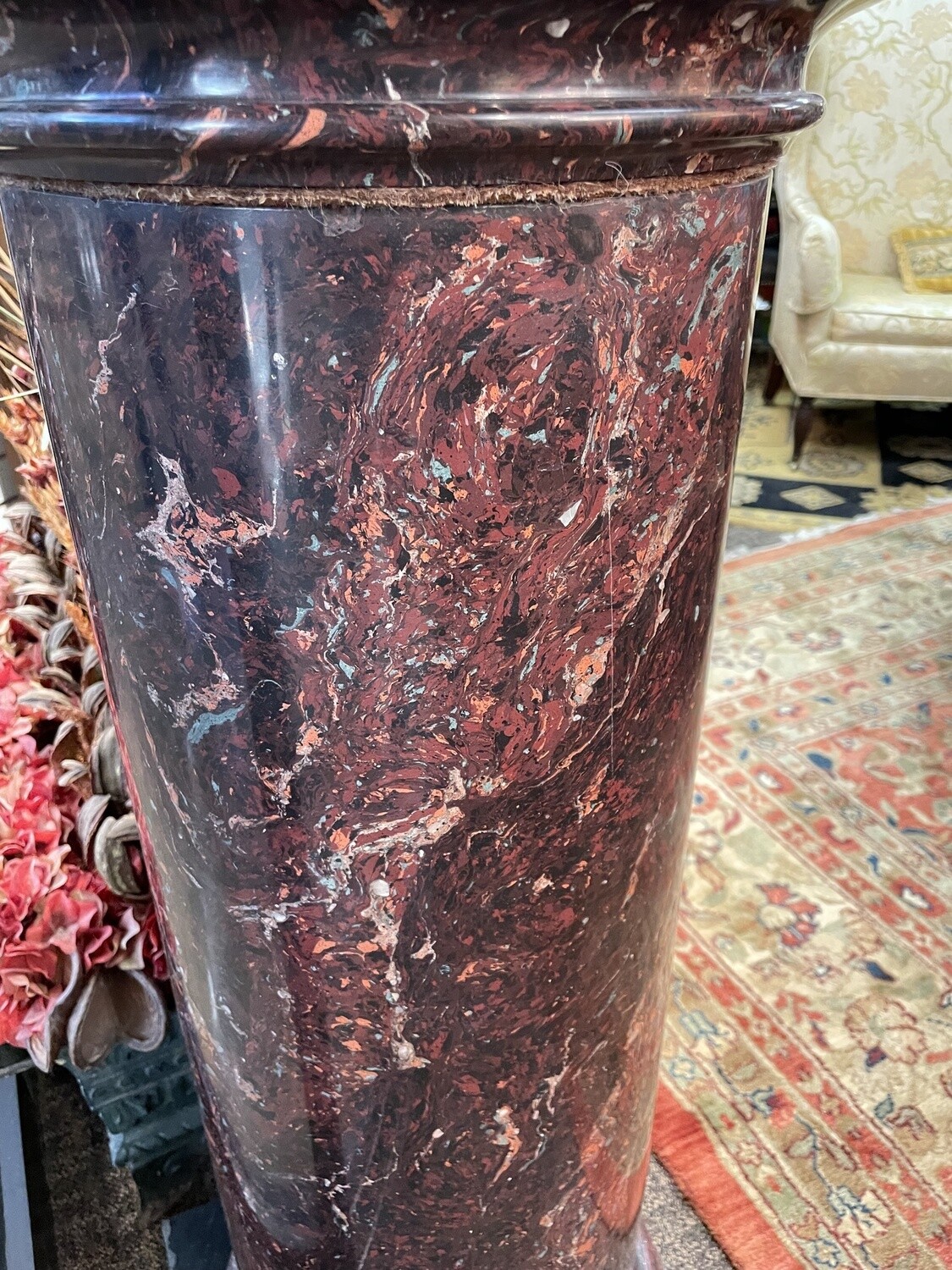 Pair of Italian Stone Art Pedestals, 43 inches tall by 15 inches wide