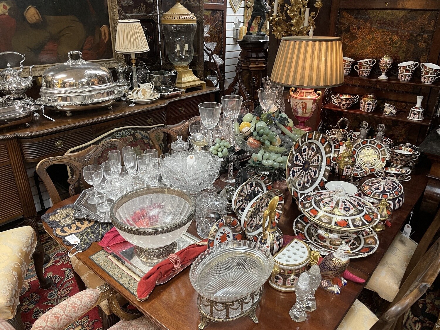 Silver Gilt and Oval Cut Crystal Centerpiece