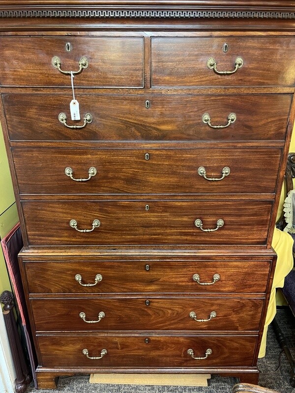 English Georgian Mahogany Chest on Chest