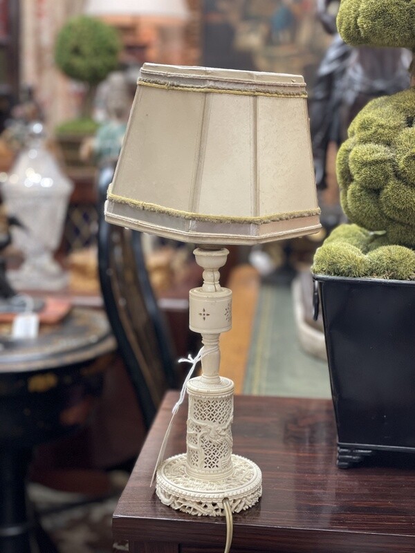 Carved Bone Lamp