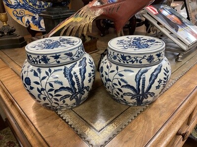 Pair of Chinese Blue and White Ginger Jars