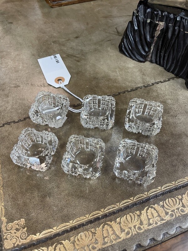 Set of 6 Cut Glass Salts