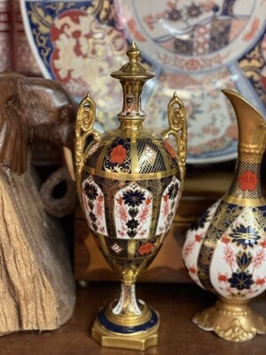 Royal Crown Derby Imari Pattern Porcelain Urn