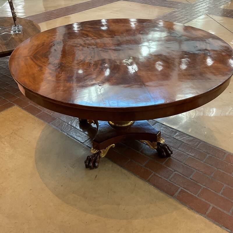 English Regency Mahogany Parcel Gilt Round Dining Table Circa 1820
