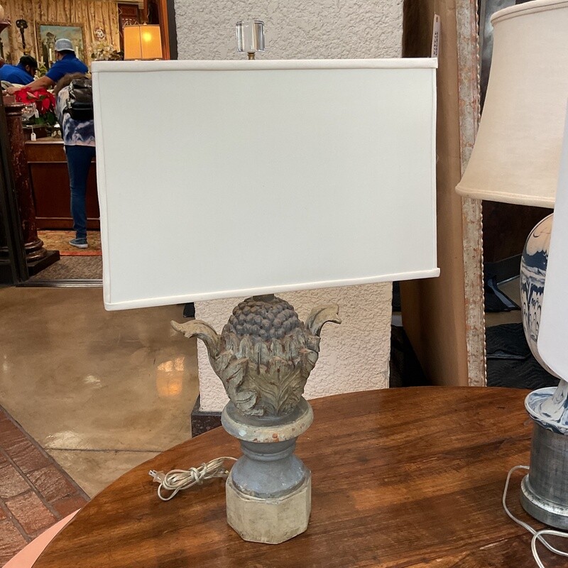 Carved Wood Finial Lamp