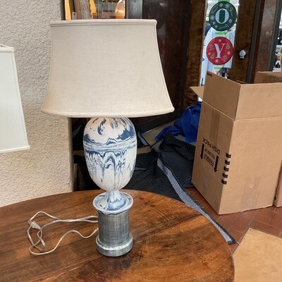 Blue and White Pottery Lamp