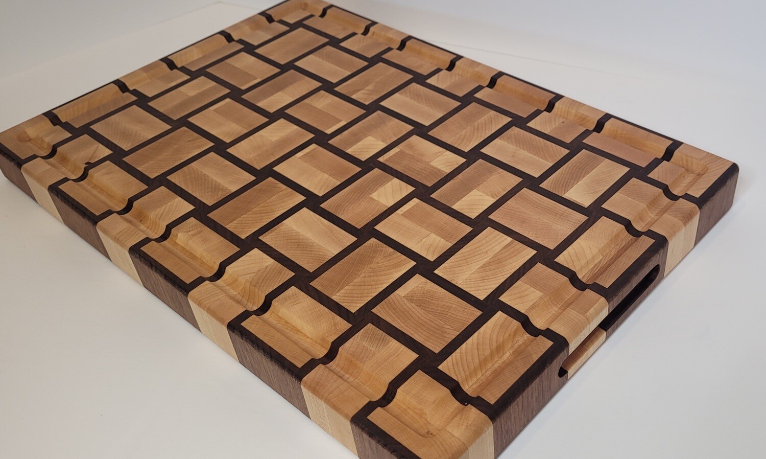 ​Maple with Walnut Basket Weave End Grain Cutting Board