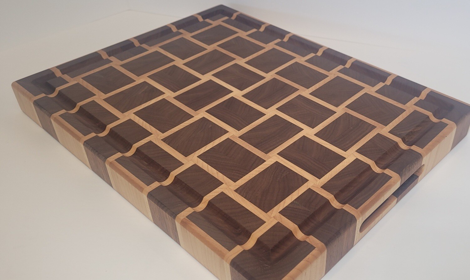 Walnut with ​Maple Basket Weave End Grain Cutting Board