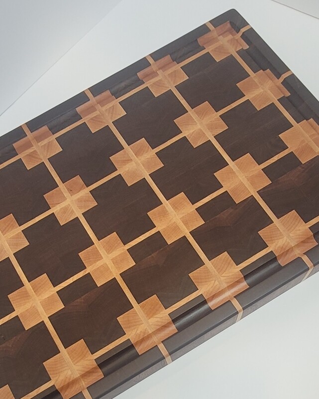 Walnut/Maple Plaid End Grain Cutting Board