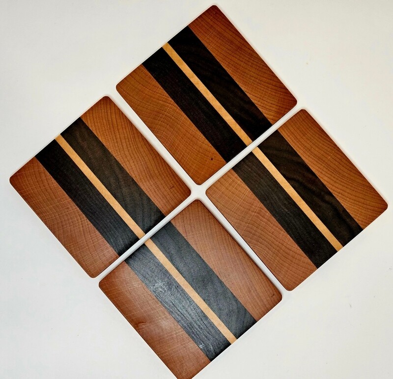 Oak with Walnut/Maple Stripes