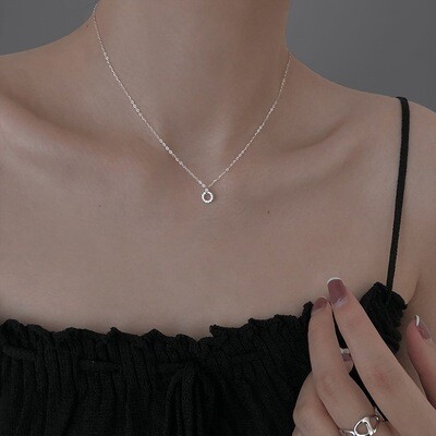 Silver-plated Diamond Ring Necklace...