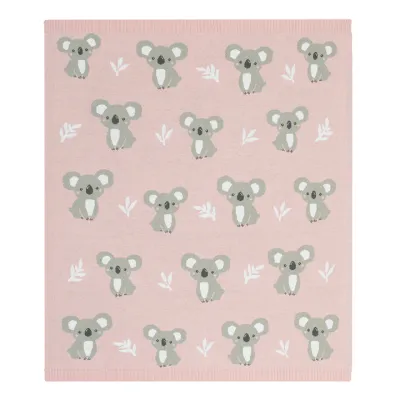 Living Textiles Australiana Baby Blanket - Koala/Blush