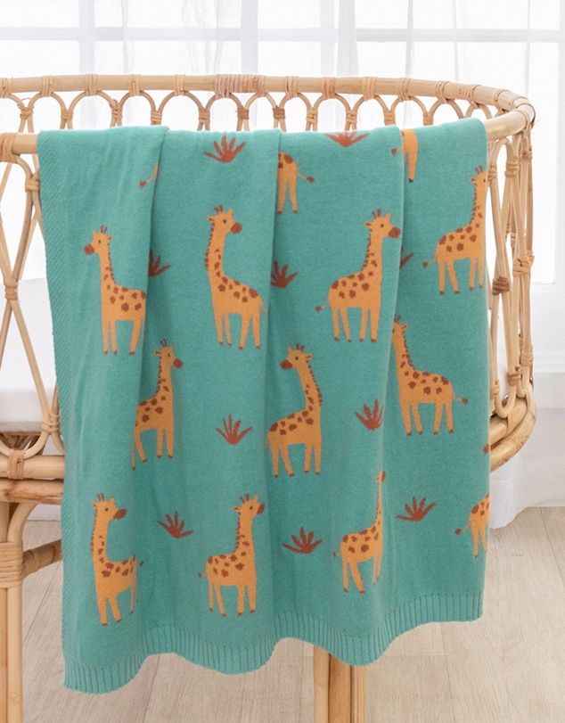 Living Textiles Whimsical Giraffe Baby Blanket