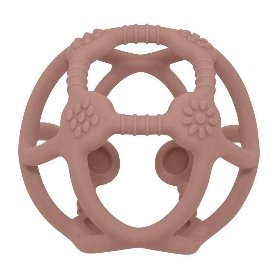 Living Textiles Playground Silicone Teething Ball - Rose