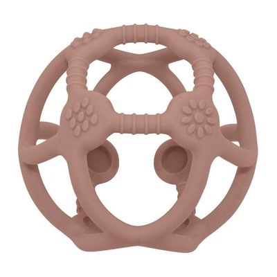 Living Textiles Playground Silicone Teething Ball - Rose