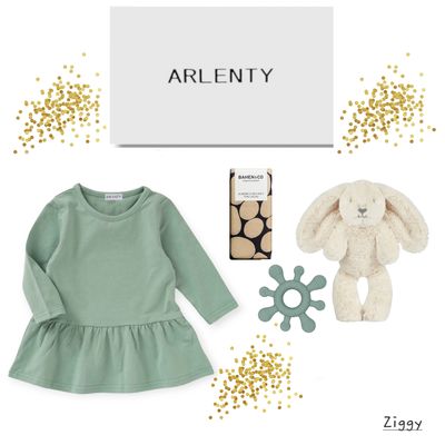Ziggy Baby Gift Set – Organic Cotton Dress, Plush Bunny, Teether &amp; Chocolate