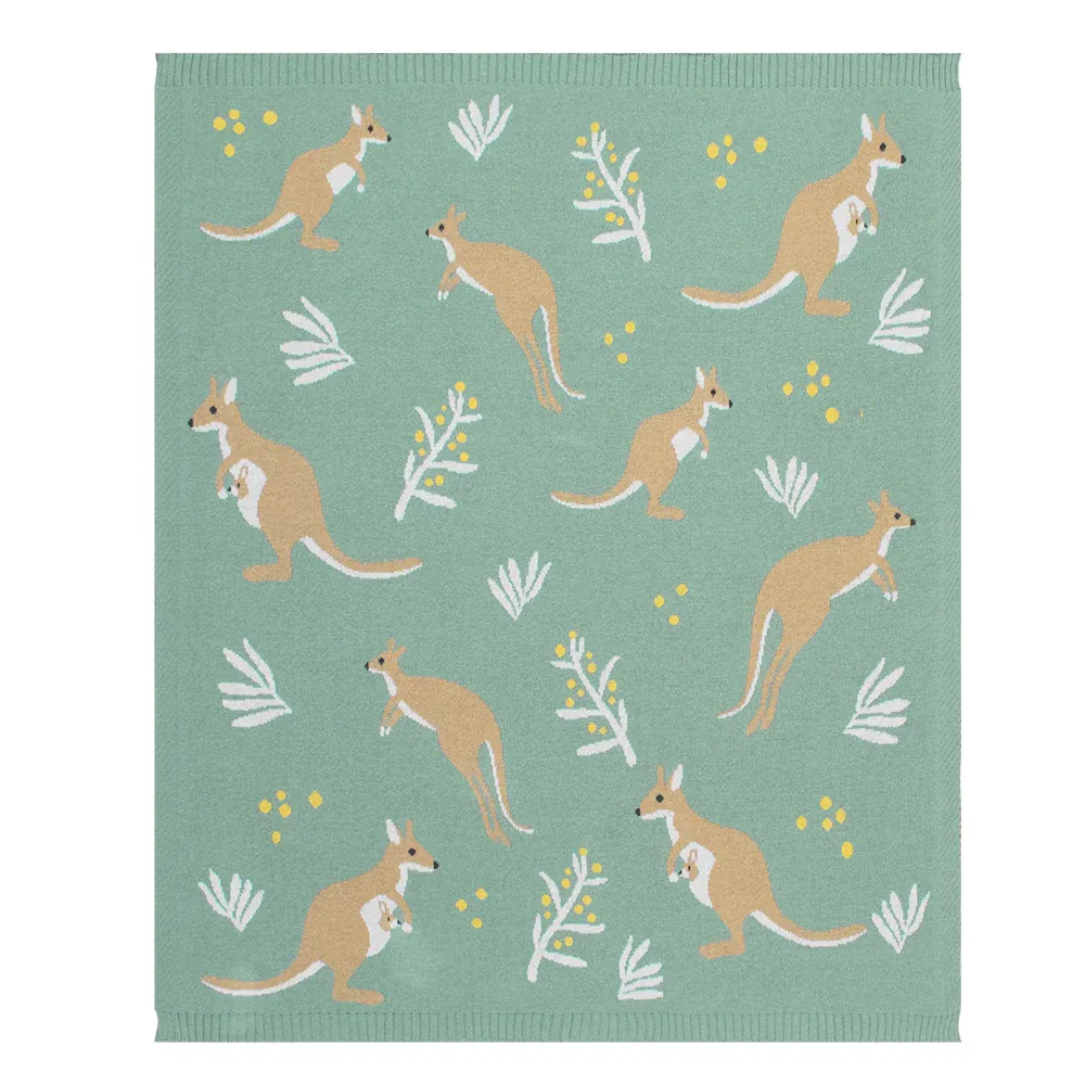 Living Textiles Australiana Baby Blanket - Kangaroo